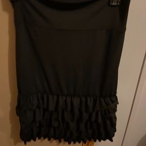 women’s black skirt and dress extender with ruffle